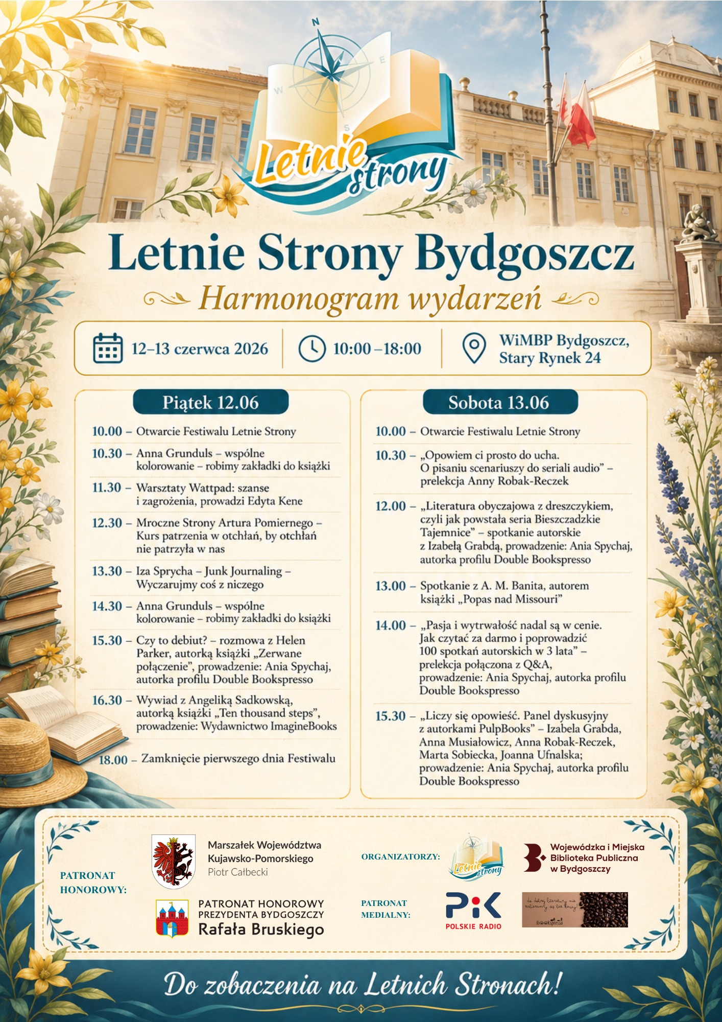 Festiwal ksiazki Letnie Strony w Bydgoszczy nowe harmonogram